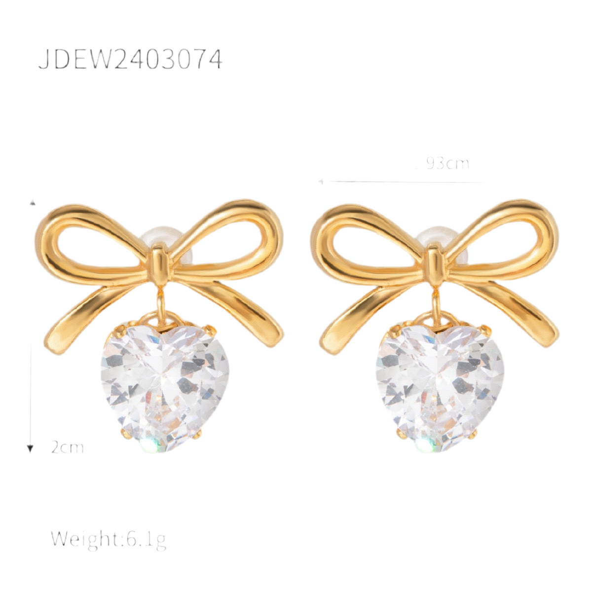Mitchel Stoned bow earring
