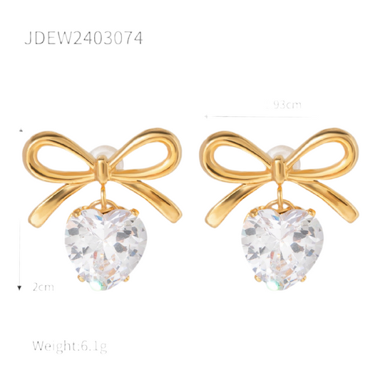 Mitchel Stoned bow earring